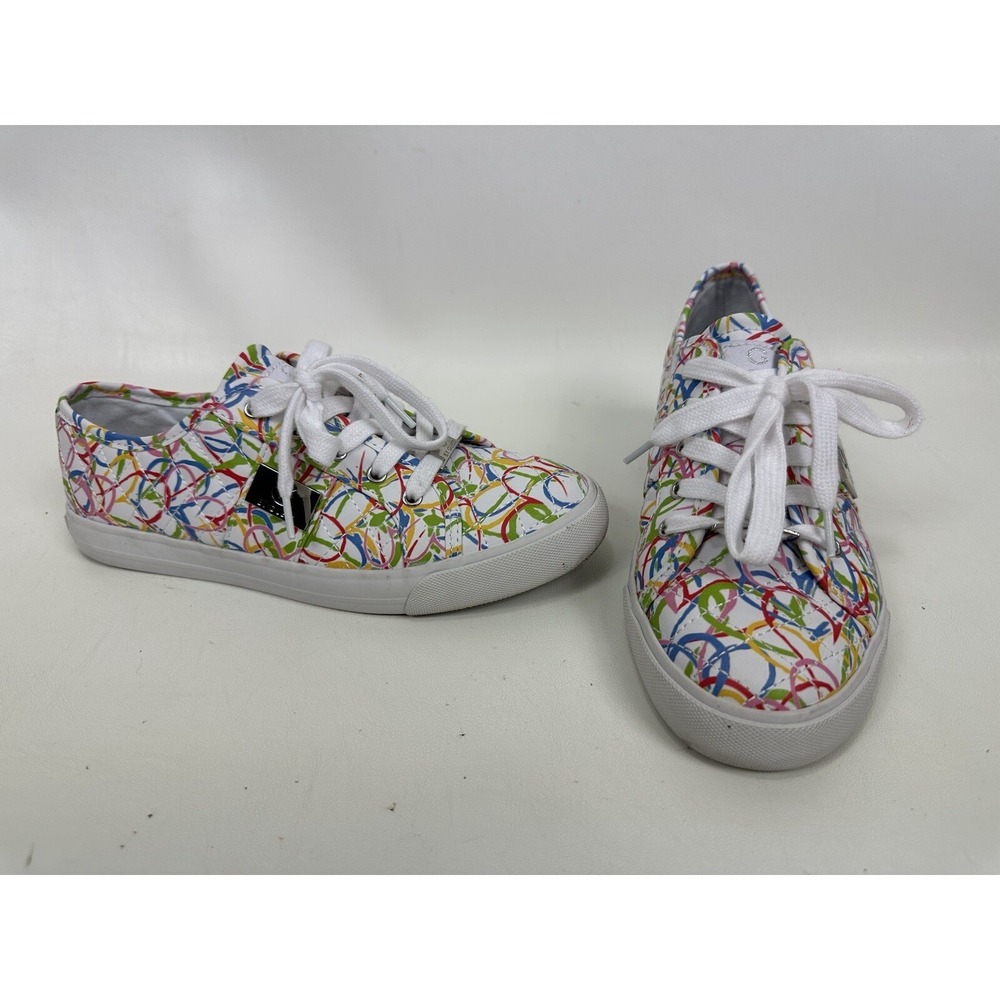Guess Women's Quilted White/Multicolor Tennis Shoes - Size 8 GGbacker8